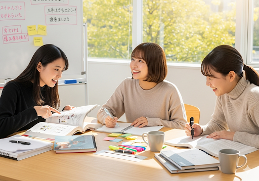 alt=three-ladies-study-in-room